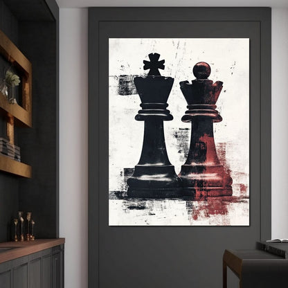 Chess Kings Encounter Majesty Canvas Wall Art