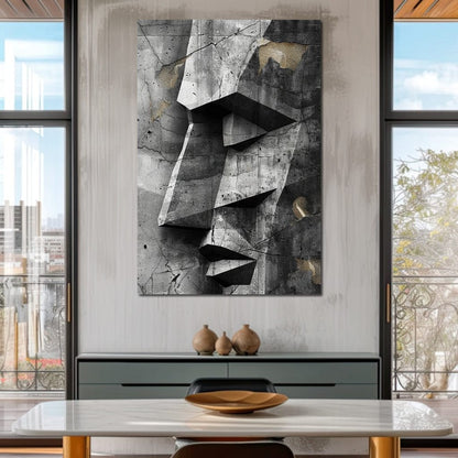 Monochrome Geometric Echoes Canvas Wall Art