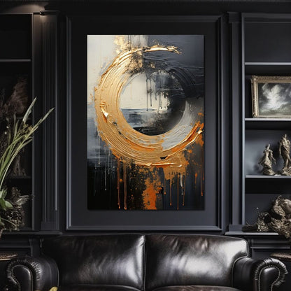 Abyssal Gold Embrace Canvas Wall Art