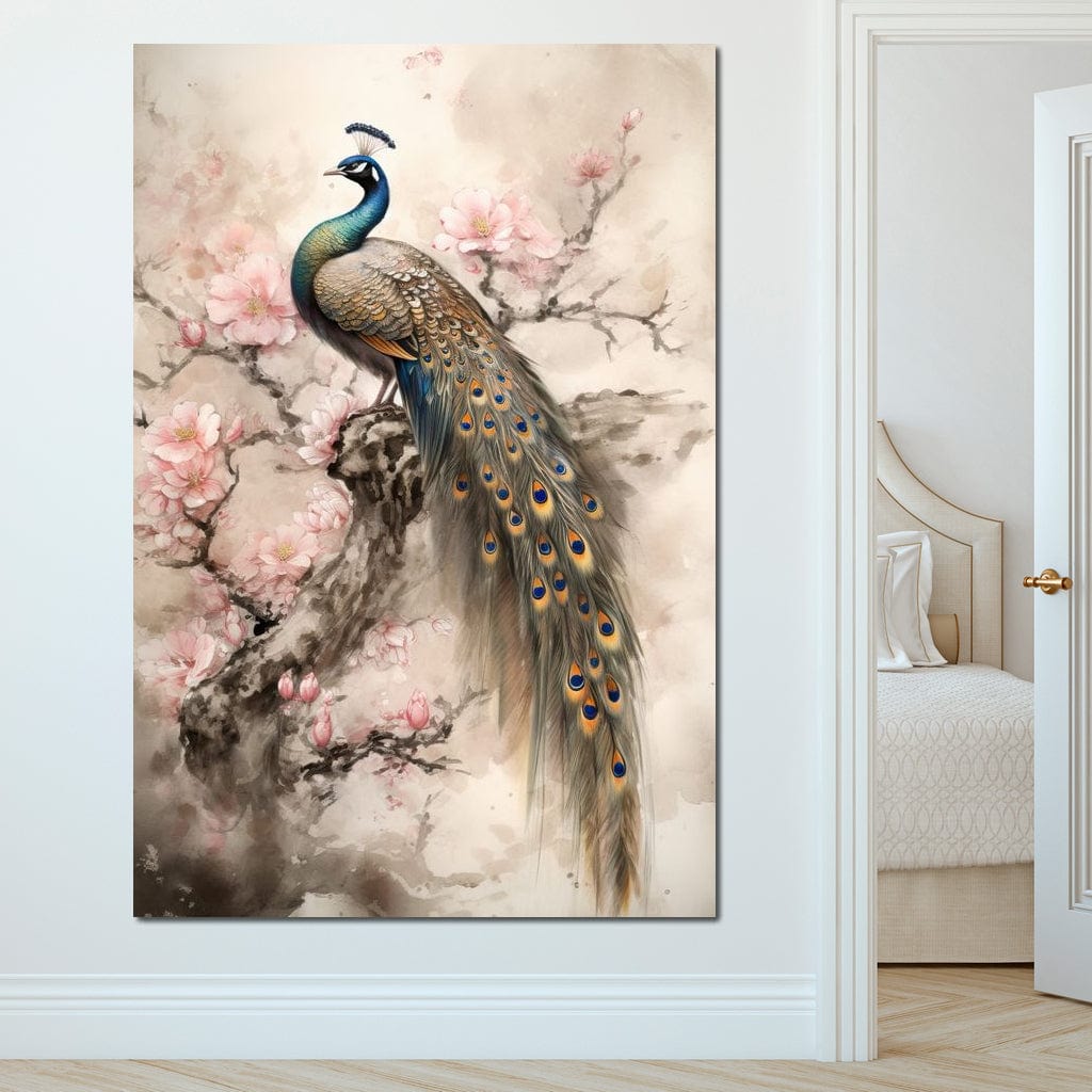 Longtailed Peacock Canvas Wall Art
