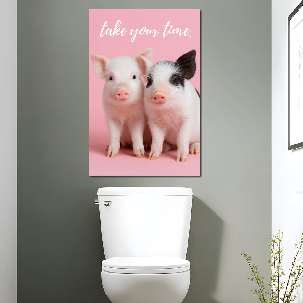Take Your Time Piglet Pals Canvas Wall Art