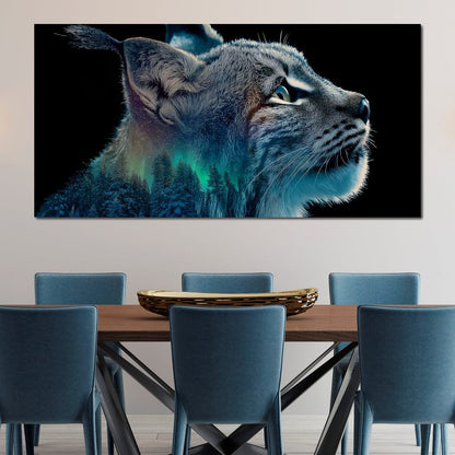 Aurora Lynx Spirit Portrait Canvas Wall Art