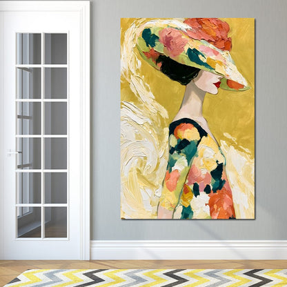 Golden Garden Gala Silhouette Canvas Wall Art