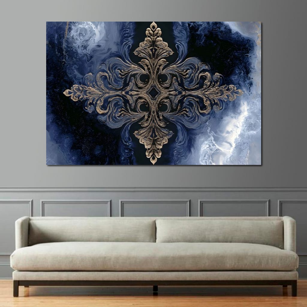 Gilded Blue Reverie Canvas Wall Art