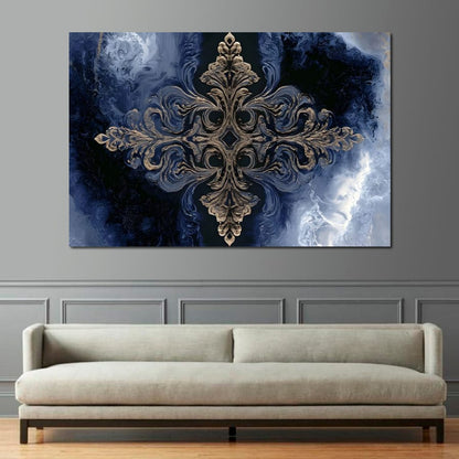 Gilded Blue Reverie Canvas Wall Art