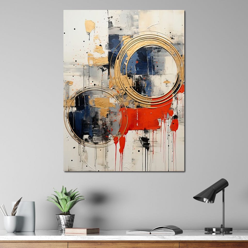Golden Royal Geometric Harmony 04 Canvas Wall Art
