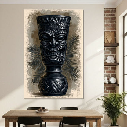 Ancient Totem Of The Island Spirit Canvas Wall Art