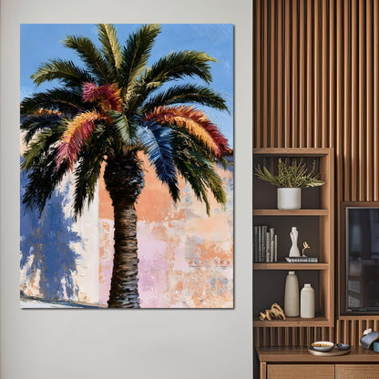 Coastal Palm Tree Canvas Wall Art