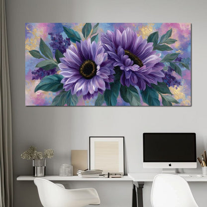 Lavender Blooms Radiance Canvas Wall Art