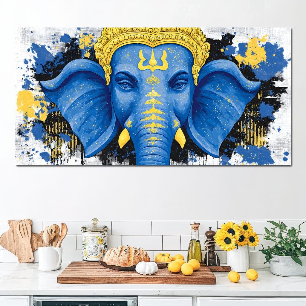 Ganesha Golden Majestic Tranquility Canvas Wall Art