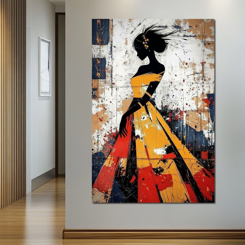 Women in Yellow Dress Canvas Wall Art