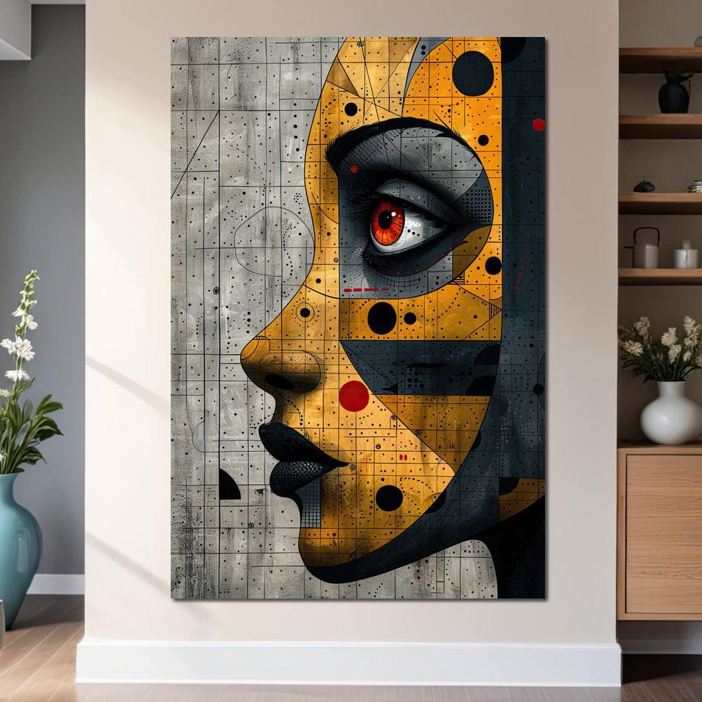 Mechanized Visage Unveiled Canvas Wall Art