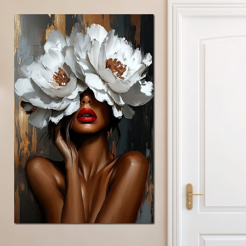 Elegance in Bloom Shadows Canvas Wall Art