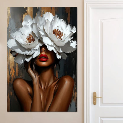 Elegance in Bloom Shadows Canvas Wall Art