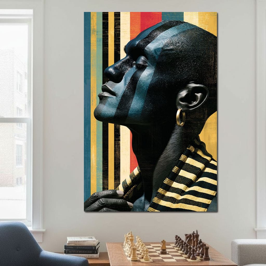Pan Africa Colours Silhouette Canvas Wall Art
