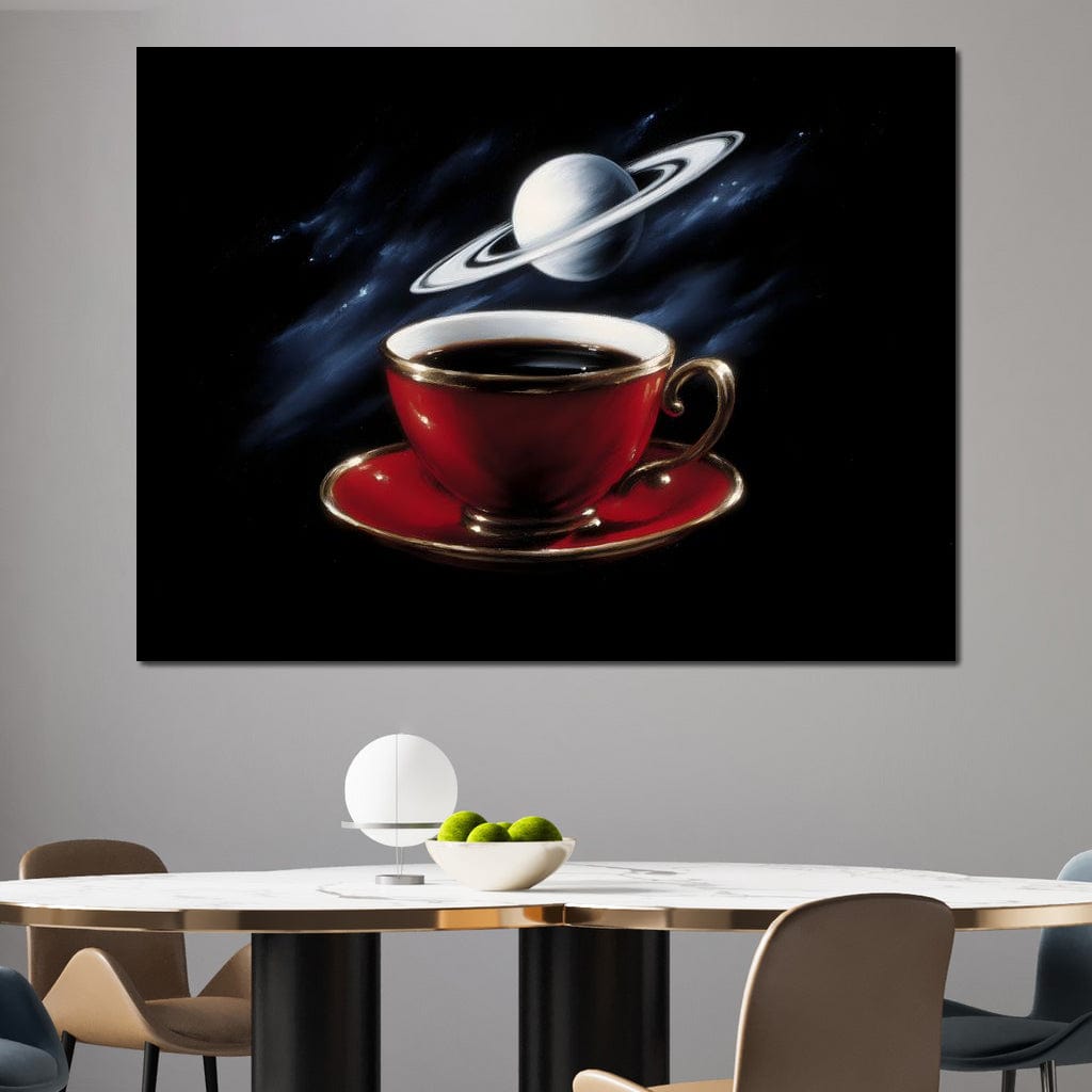 Planetary Coffee Dreamscape Canvas Wall Art
