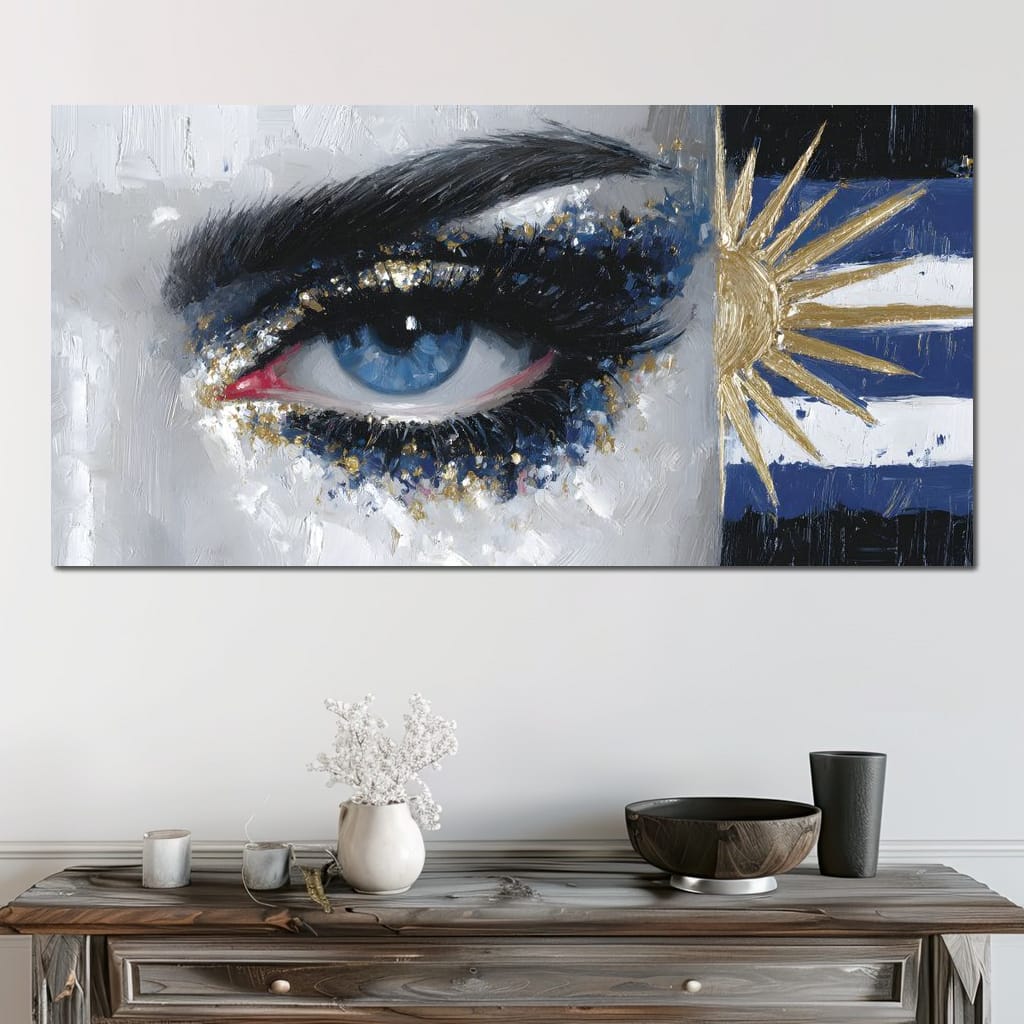 Golden Sun Blue Eye Canvas Wall Art