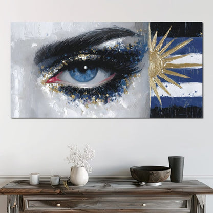 Golden Sun Blue Eye Canvas Wall Art