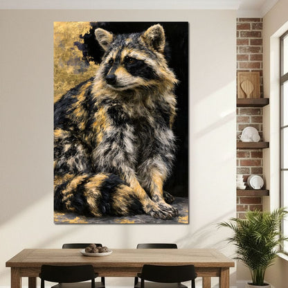 Midnight Bandit of Gilded Shadows Canvas Wall Art
