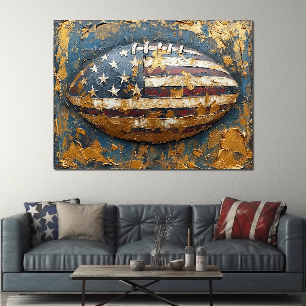 Patriotic Football Canvas Wall Art
