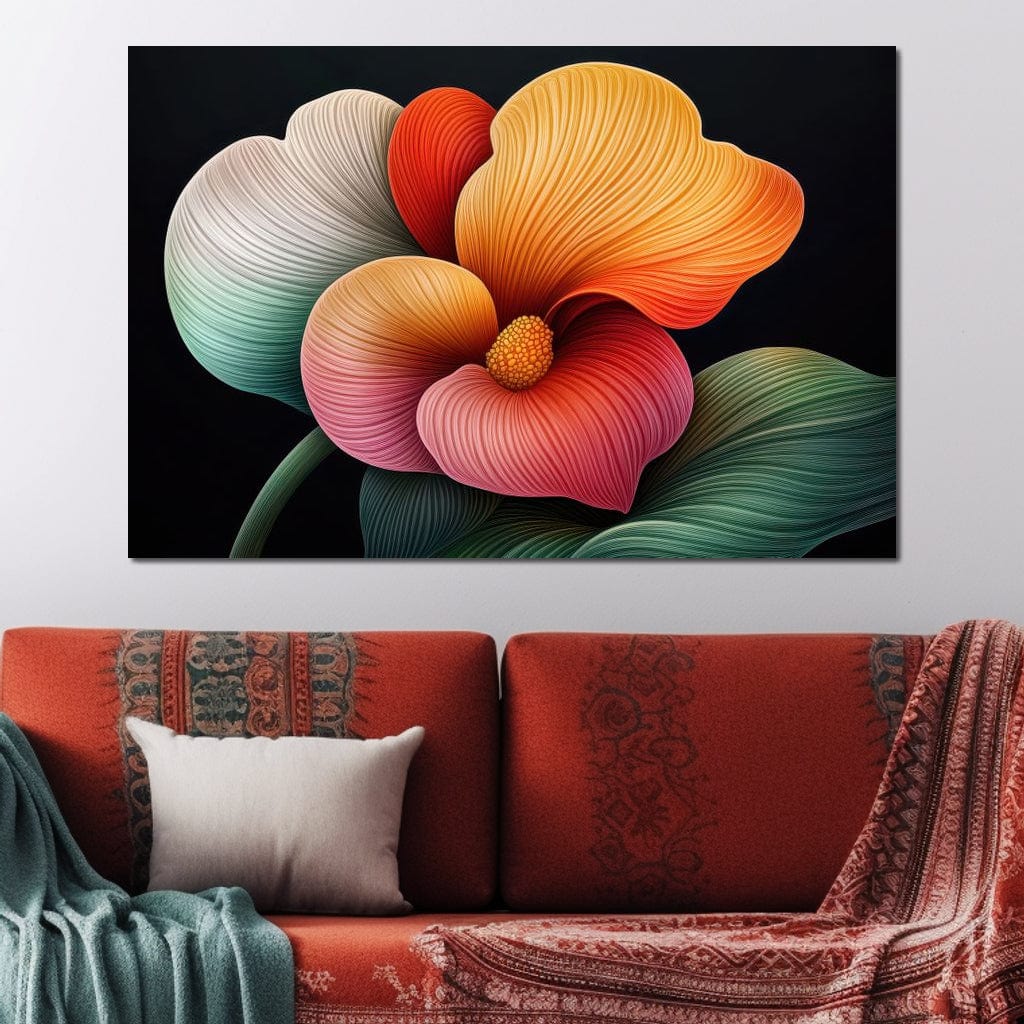 Petals That Dream in Neon Canvas Wall Art
