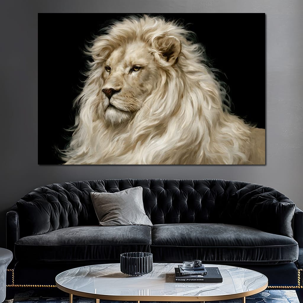Noble Lion Mane of the Silent Plains Canvas Wall Art