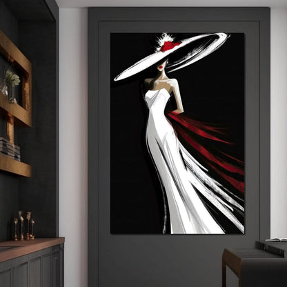 The White Dress - Elegant Silhouette Canvas Wall Art