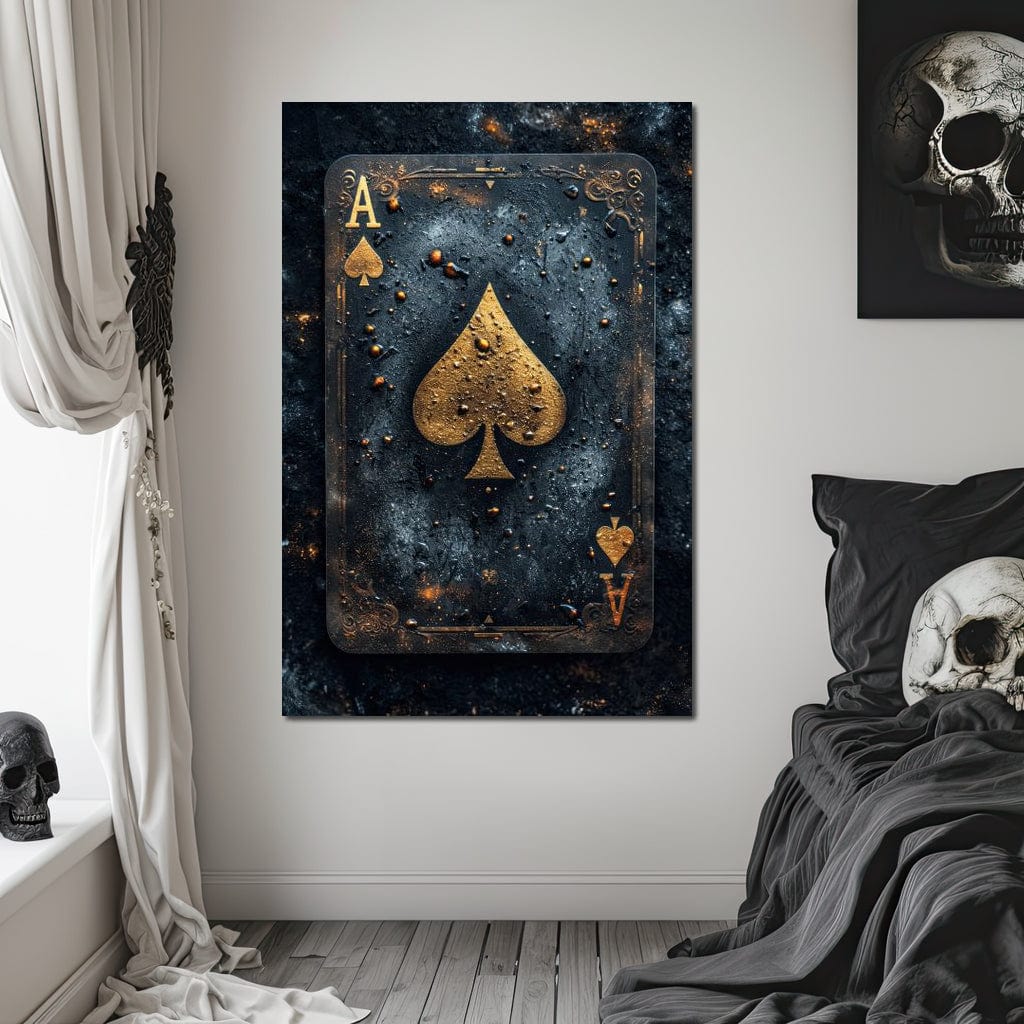 Golden Ace of Cosmic Dust Canvas Wall Art