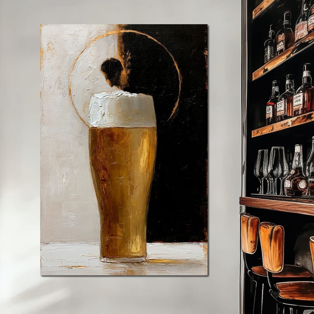 Golden Beer Against the Divide Canvas Wall Art