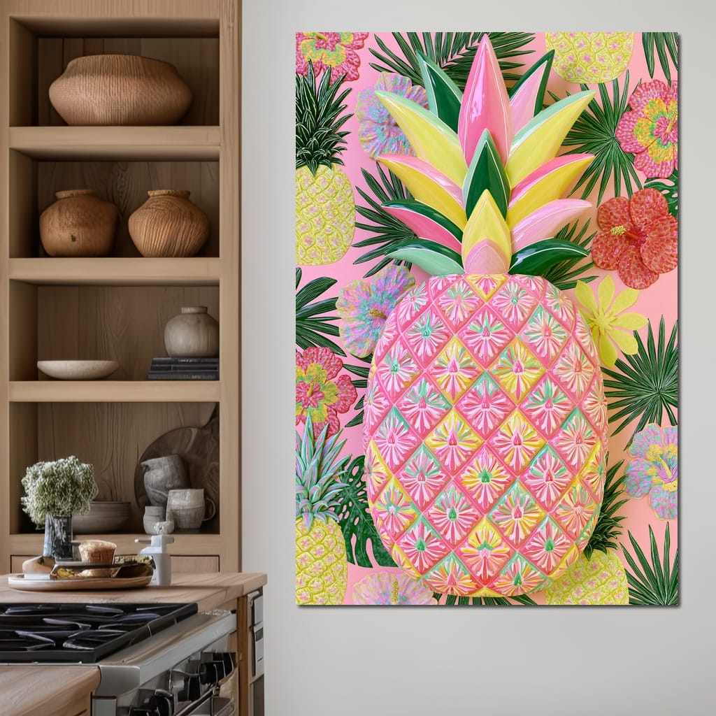 Tropical Solstice Island Pineapple Canvas Wall Art