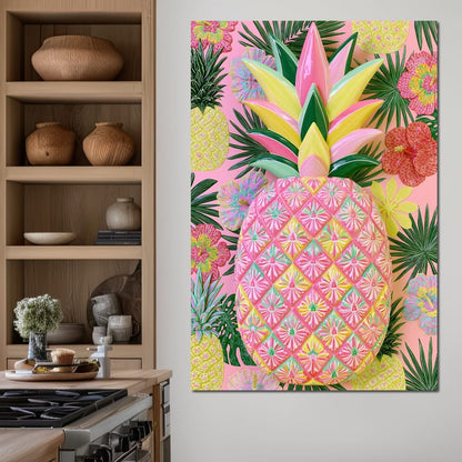 Tropical Solstice Island Pineapple Canvas Wall Art