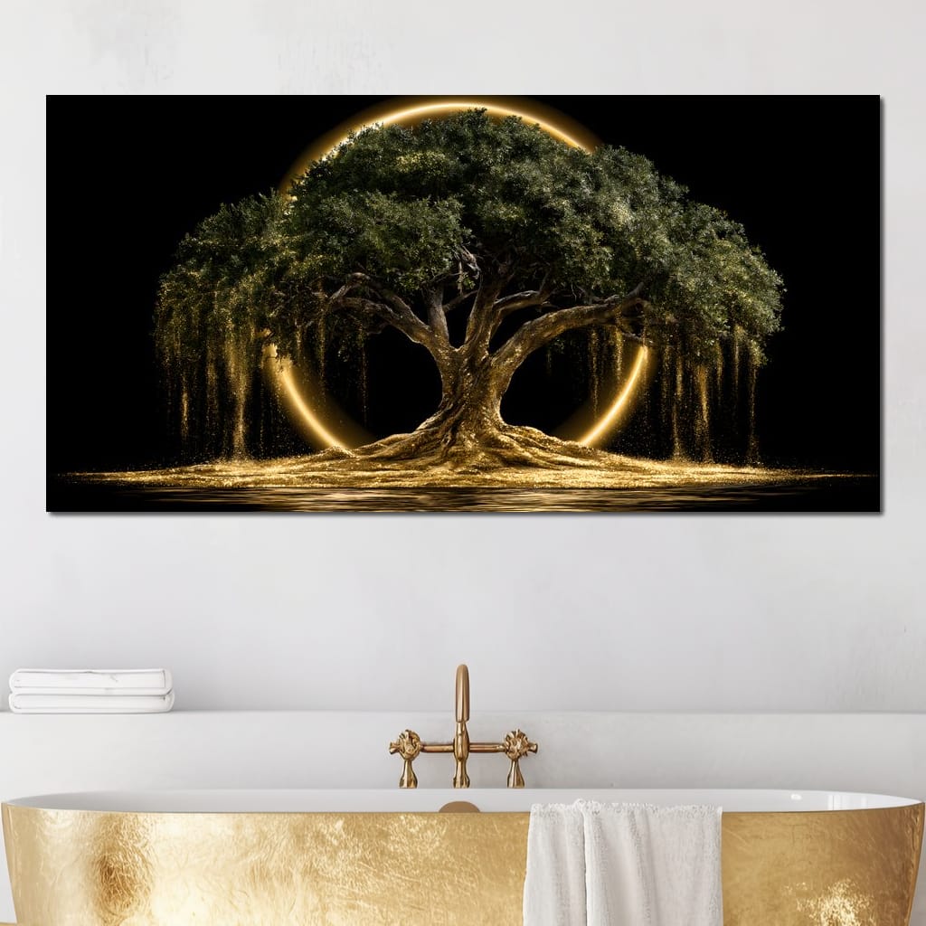 Ancient Tree Upon The Hollow Moon Canvas Wall Art