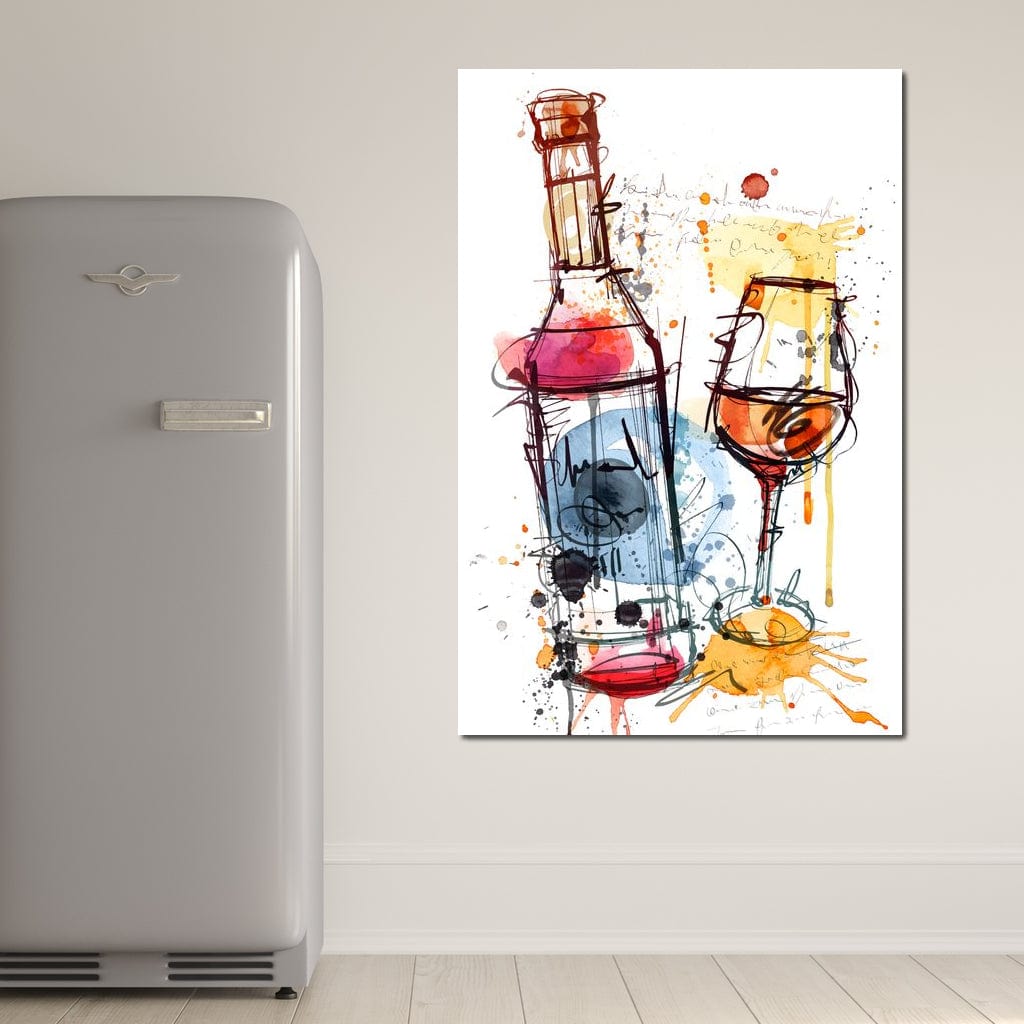 Red Wine Splash Canvas Wall Art