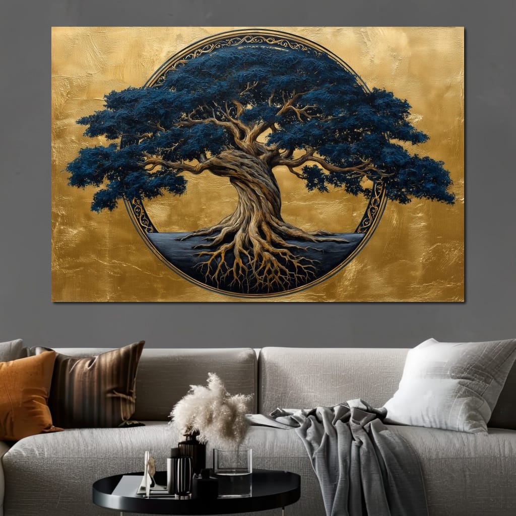 Blue Tree Of Life Canvas Wall Art