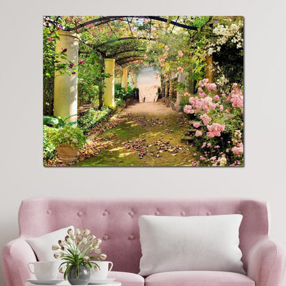Floral Walkway Canvas Wall Art