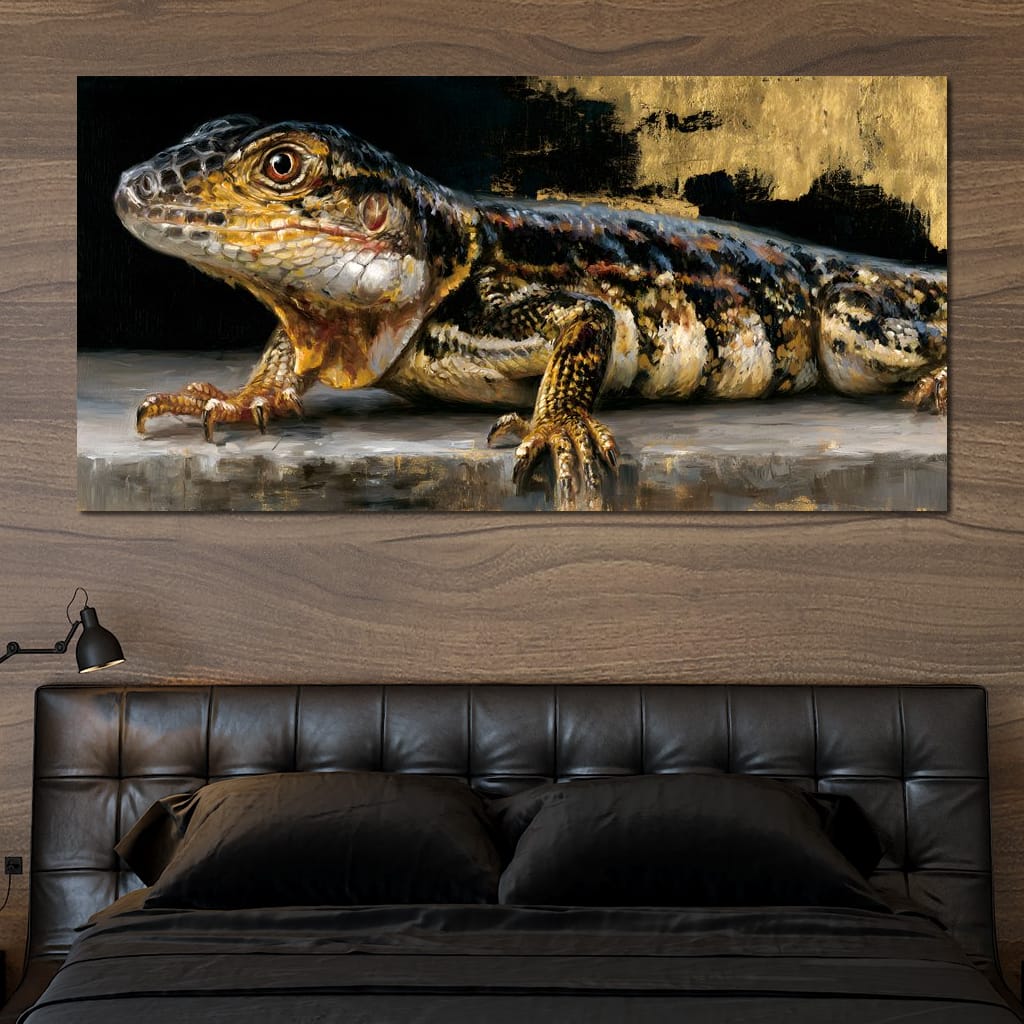 Ancient Scales Upon Gilded Ground Canvas Wall Art