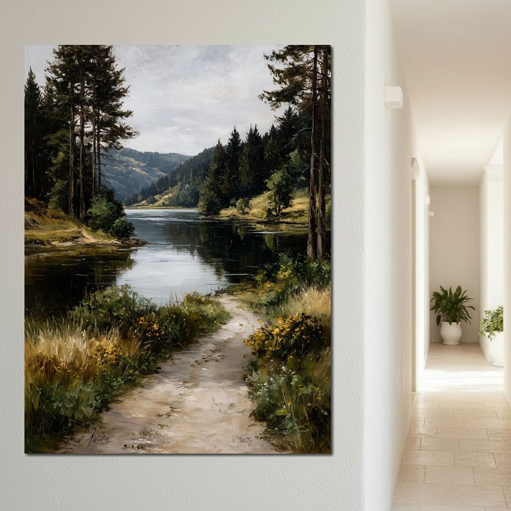 Pine Valley River Pathway Canvas Wall Art