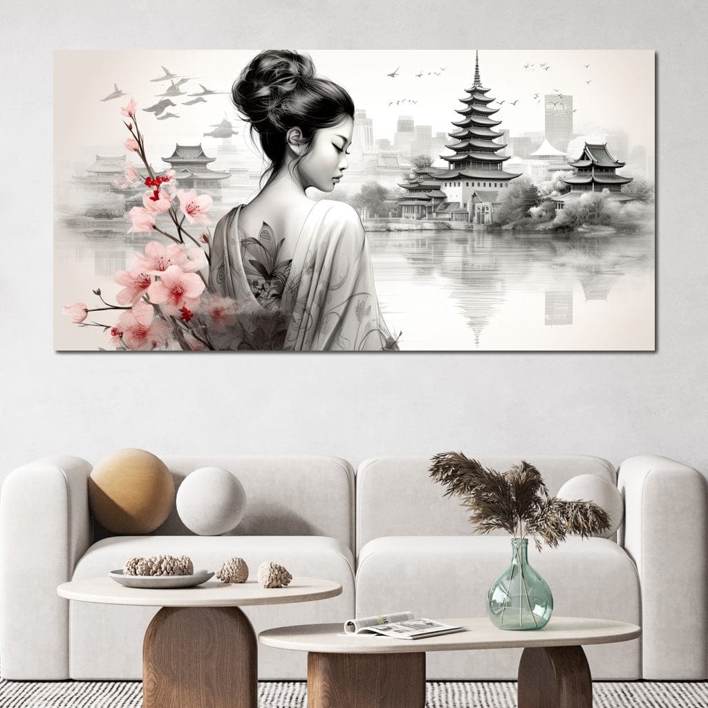 Ethereal Geisha Serenity Canvas Wall Art