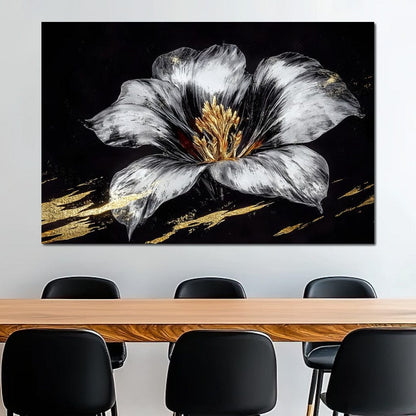 Golden Bloom Harmony Bliss Canvas Wall Art