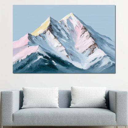 Pastel Alpine Summit Glow Canvas Wall Art
