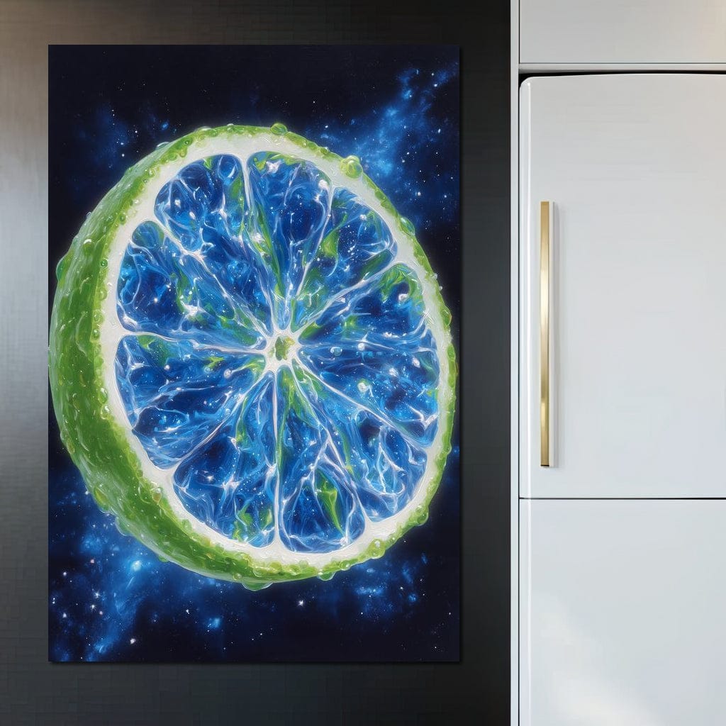 Galactic Lime Slice Radiance Canvas Wall Art