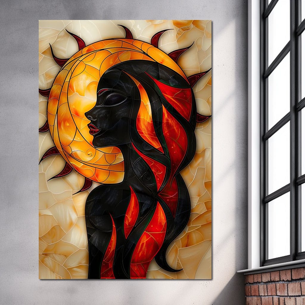 Solar Siren of the Flames Canvas Wall Art