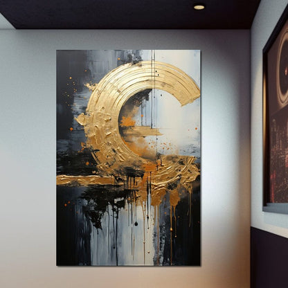 Golden Auroral Echoes Canvas Wall Art