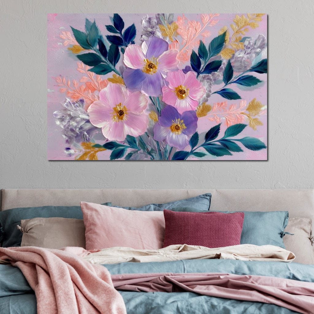 Pastel Peony Garden Glow Canvas Wall Art