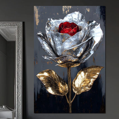 Gilded Petal Enchantment Canvas Wall Art
