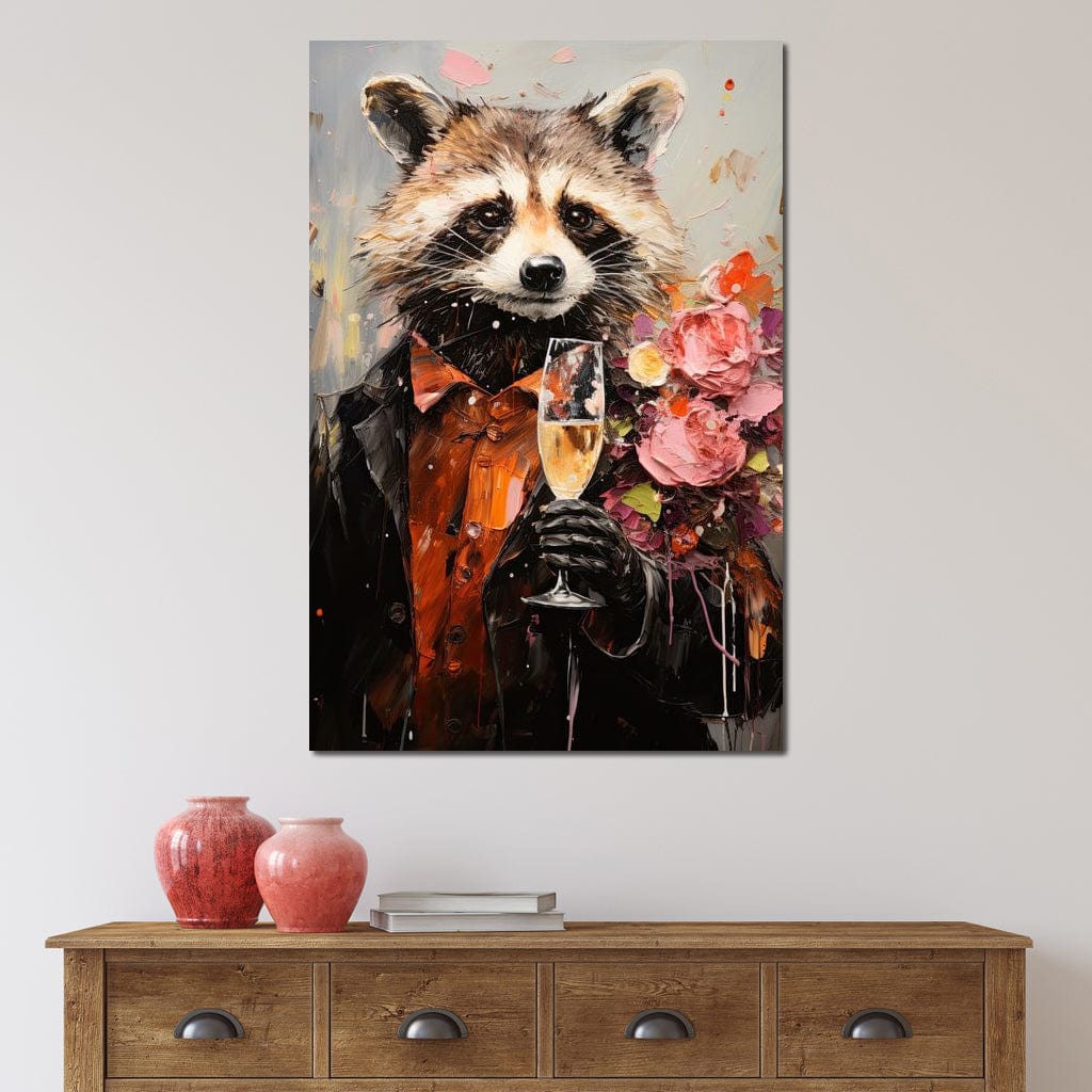 Raccoon's Toast Canvas Wall Art