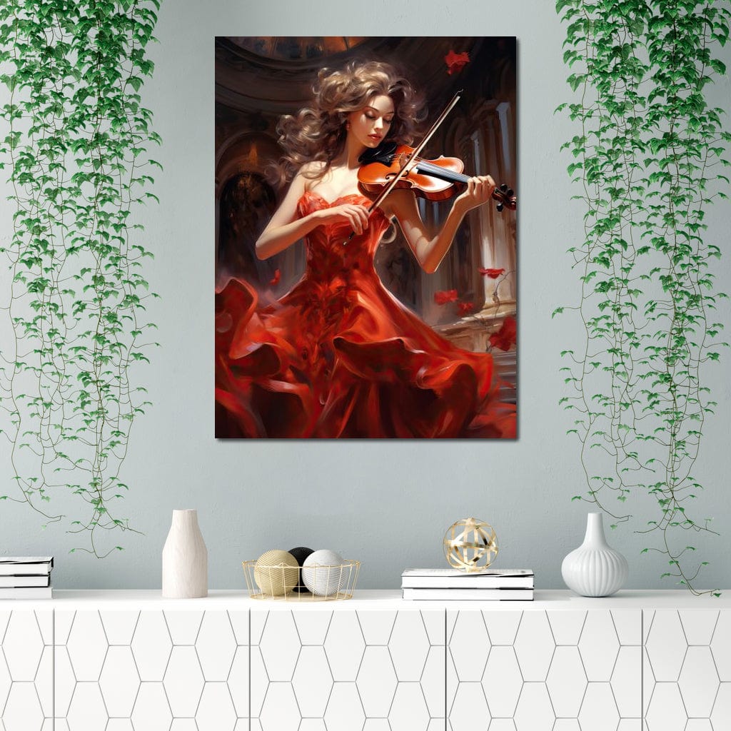 Elegance Strumming the Strings Canvas Wall Art