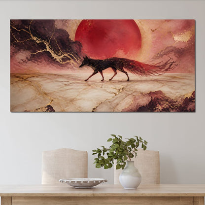 Gold Vein Fox Spirit Canvas Wall Art