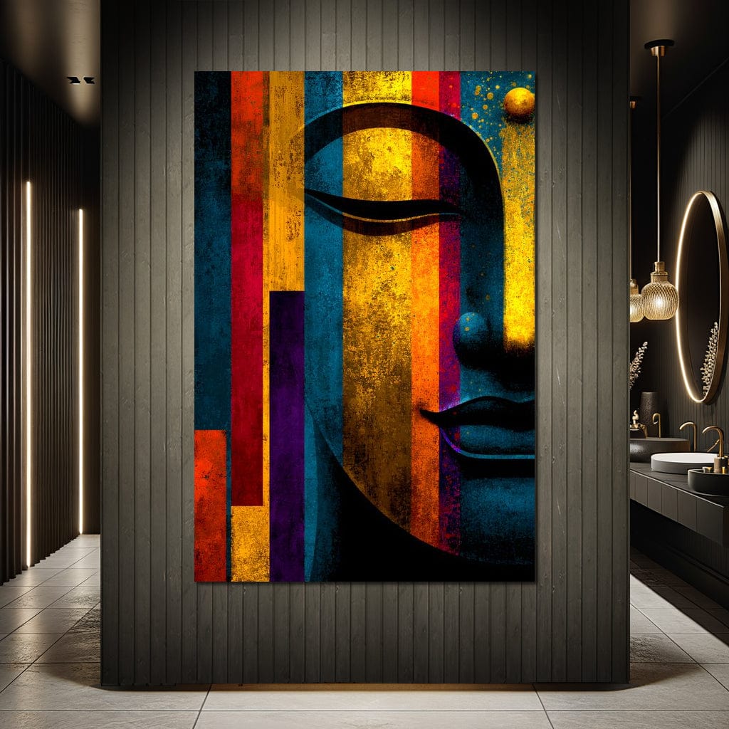 Radiant Stripes of Tranquil Face Canvas Wall Art