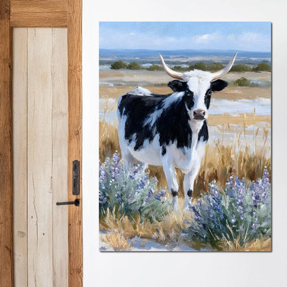 Longhorn Meadow Wildflowers Canvas Wall Art